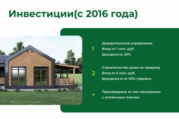 Загородное строительство - 30% годовых