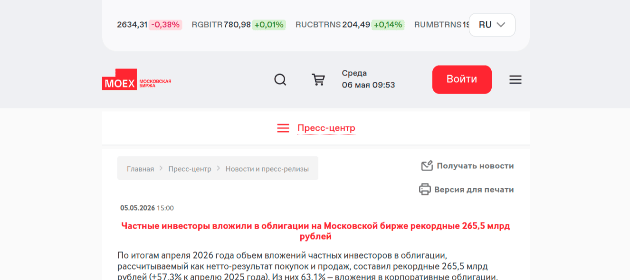 Рекордный приток частных инвесторов в облигации: апрель 2026 года стал знаковым для долгового рынка